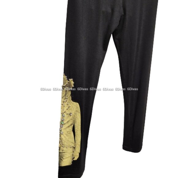 Black Leggings Elastic Waist Leggings- Petite/Small - Picture 4 of 11